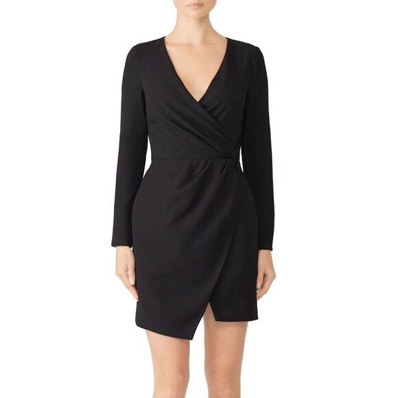Black Halo Black Asymmetrical Carie Mini Dress 4 - Picture 1 of 5
